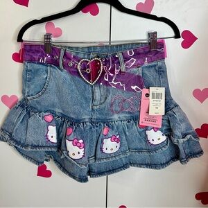 Hello Kitty denim ruffle skirt